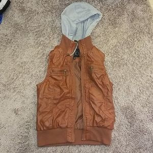 Faux leather vest